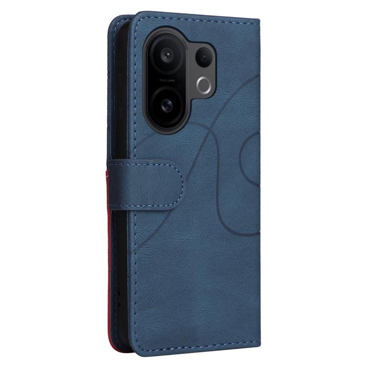 For vivo X200 FE Dual-color Splicing Flip Leather Phone Case