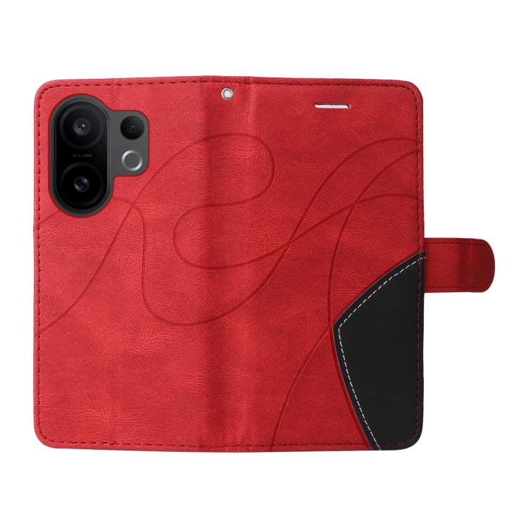 For vivo X200 FE Dual-color Splicing Flip Leather Phone Case