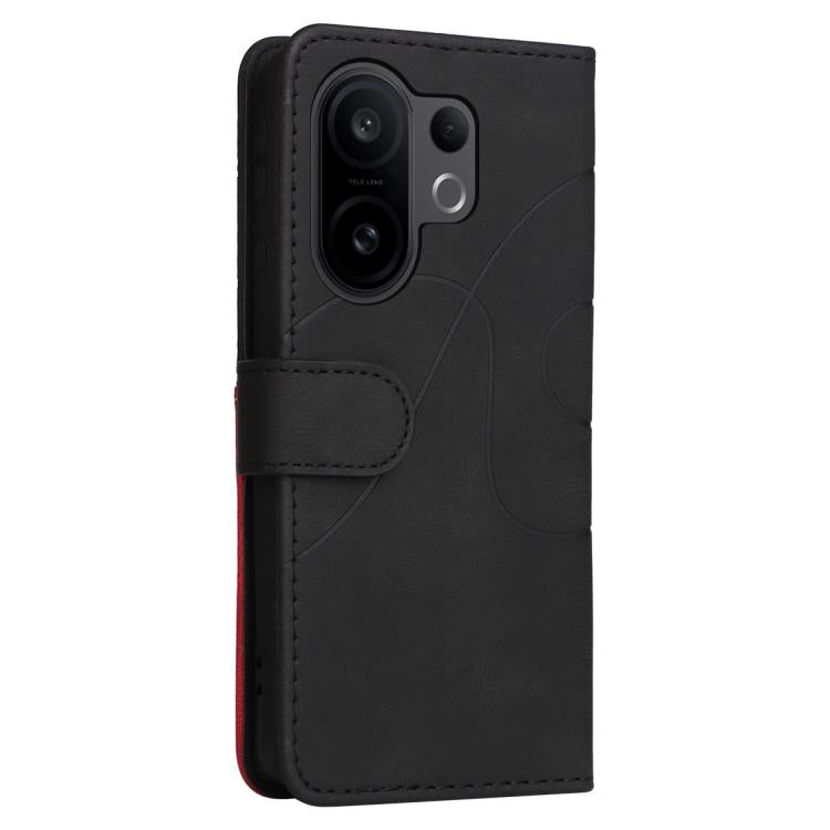 For vivo X200 FE Dual-color Splicing Flip Leather Phone Case
