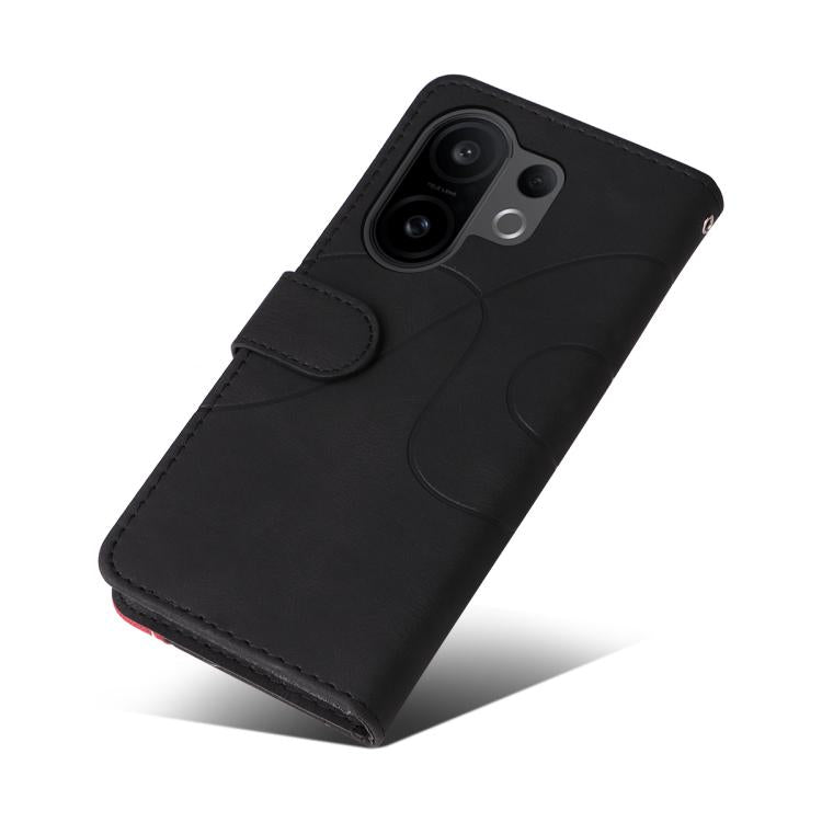 For vivo X200 FE Dual-color Splicing Flip Leather Phone Case