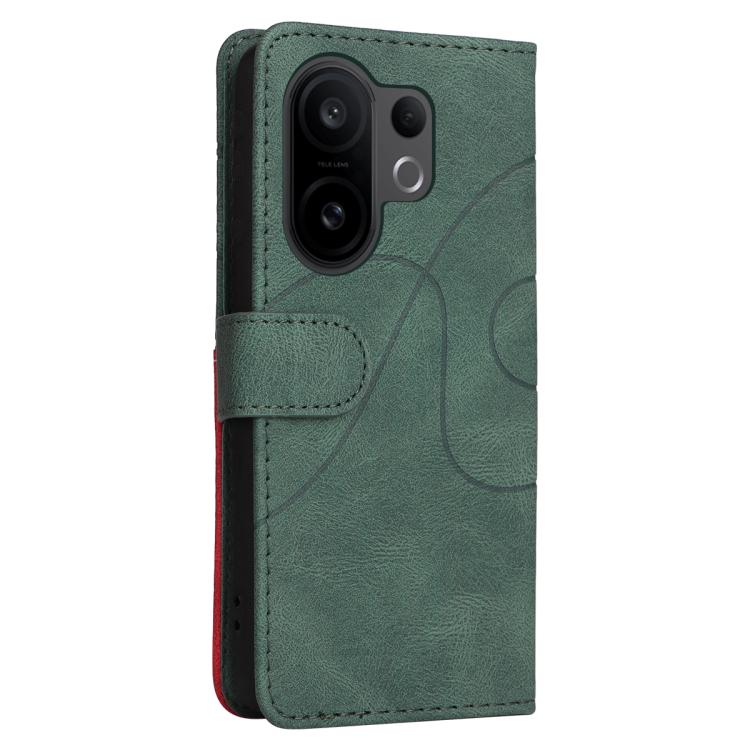 For vivo X200 FE Dual-color Splicing Flip Leather Phone Case