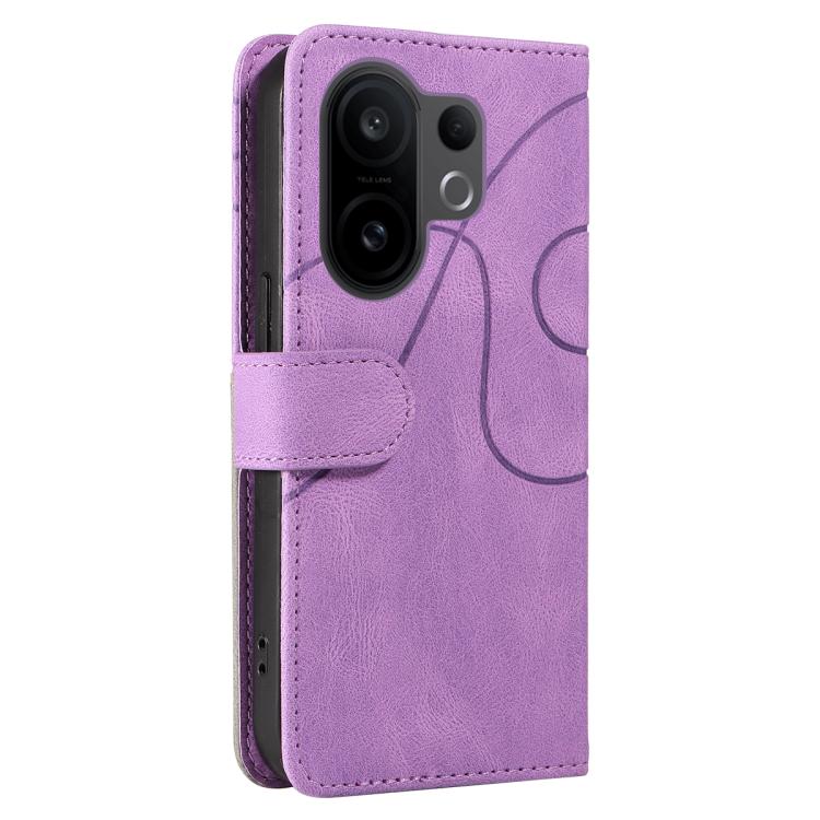 For vivo X200 FE Dual-color Splicing Flip Leather Phone Case