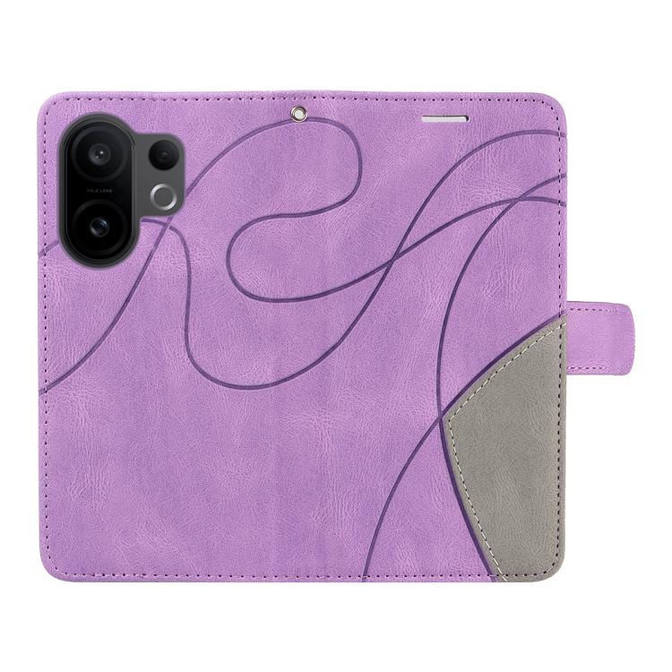 For vivo X200 FE Dual-color Splicing Flip Leather Phone Case