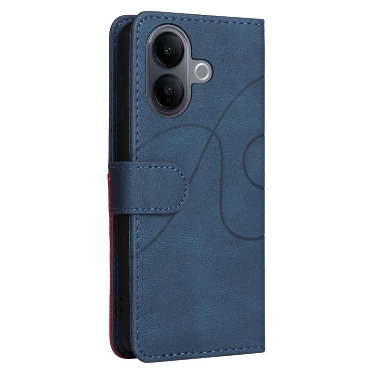 For vivo V60 Lite 4G Dual-color Splicing Flip Leather Phone Case
