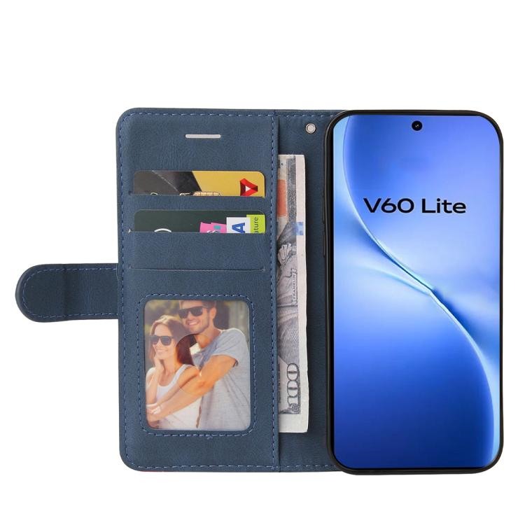 For vivo V60 Lite 4G Dual-color Splicing Flip Leather Phone Case