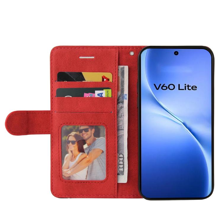 For vivo V60 Lite 4G Dual-color Splicing Flip Leather Phone Case