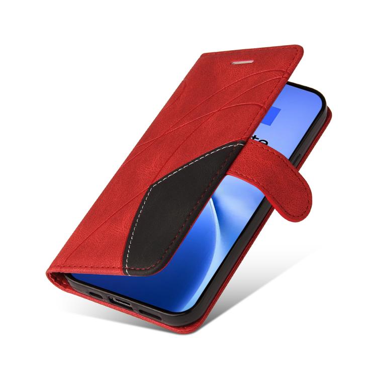 For vivo V60 Lite 4G Dual-color Splicing Flip Leather Phone Case