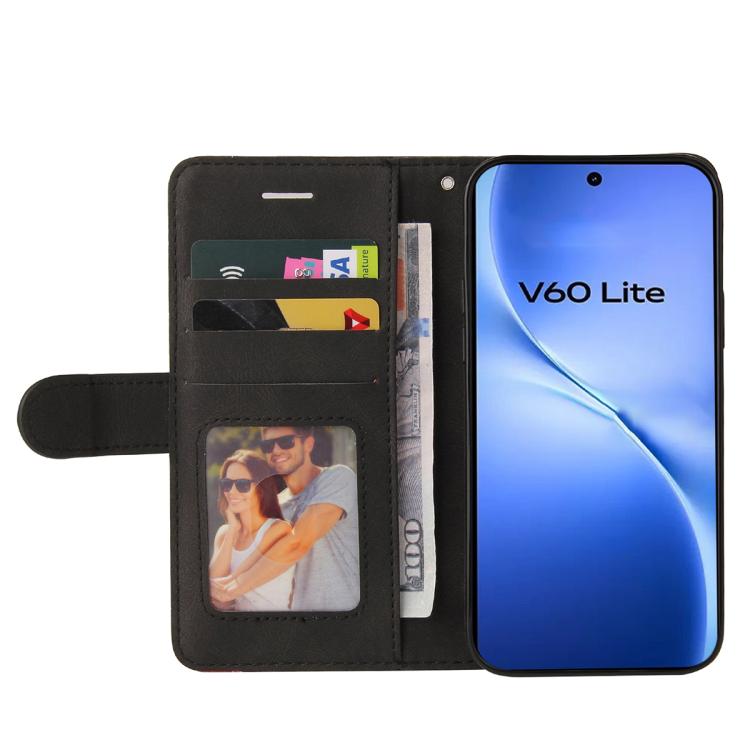 For vivo V60 Lite 4G Dual-color Splicing Flip Leather Phone Case