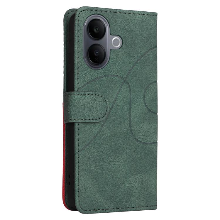 For vivo V60 Lite 4G Dual-color Splicing Flip Leather Phone Case