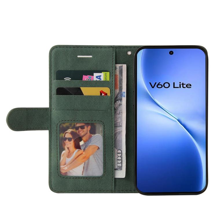 For vivo V60 Lite 4G Dual-color Splicing Flip Leather Phone Case