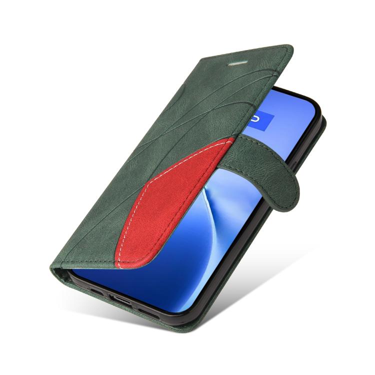 For vivo V60 Lite 4G Dual-color Splicing Flip Leather Phone Case