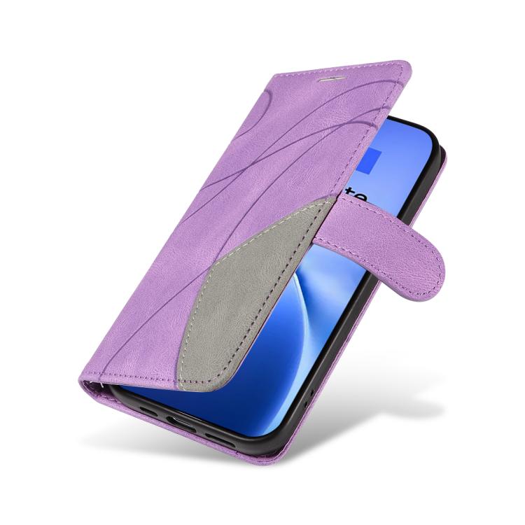 For vivo V60 Lite 4G Dual-color Splicing Flip Leather Phone Case