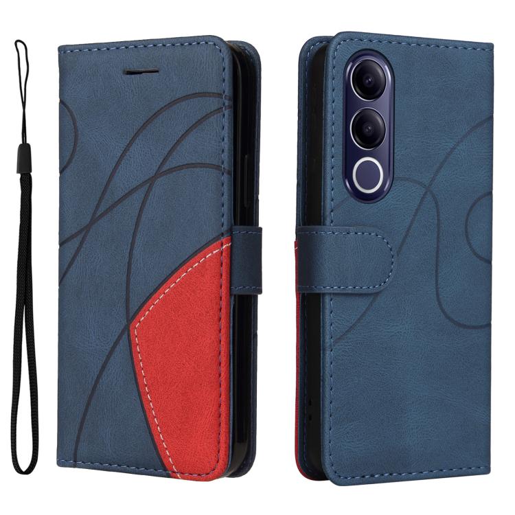 For vivo V70 FE 5G Dual-color Splicing Flip Leather Phone Case