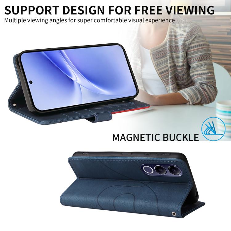 For vivo V70 FE 5G Dual-color Splicing Flip Leather Phone Case