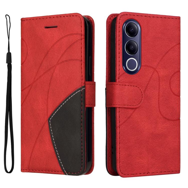 For vivo V70 FE 5G Dual-color Splicing Flip Leather Phone Case