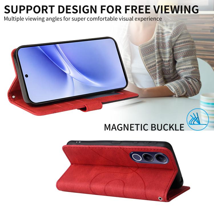 For vivo V70 FE 5G Dual-color Splicing Flip Leather Phone Case