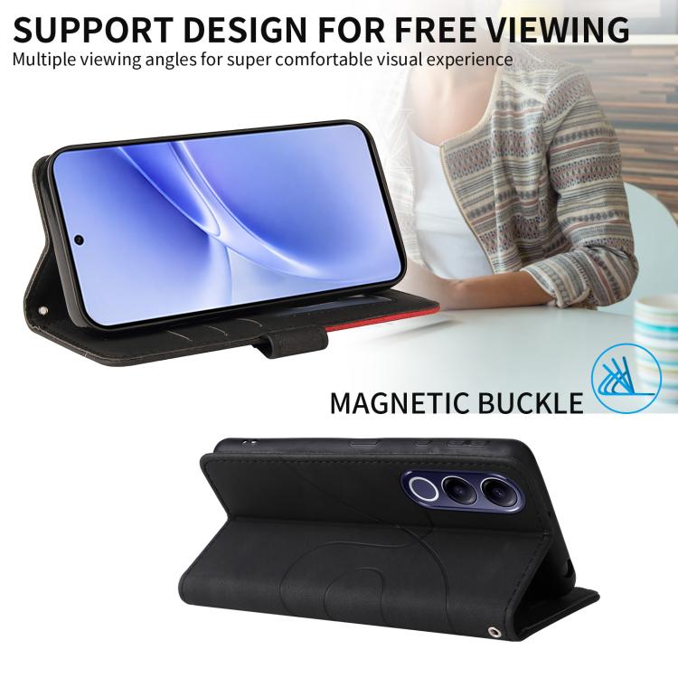 For vivo V70 FE 5G Dual-color Splicing Flip Leather Phone Case