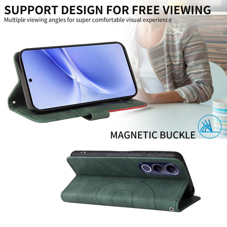 For vivo V70 FE 5G Dual-color Splicing Flip Leather Phone Case