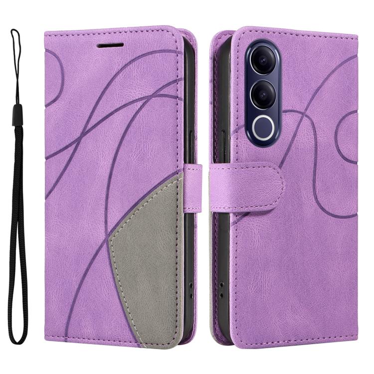 For vivo V70 FE 5G Dual-color Splicing Flip Leather Phone Case