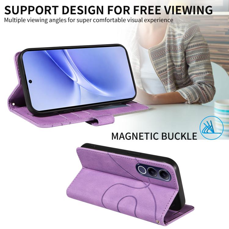 For vivo V70 FE 5G Dual-color Splicing Flip Leather Phone Case