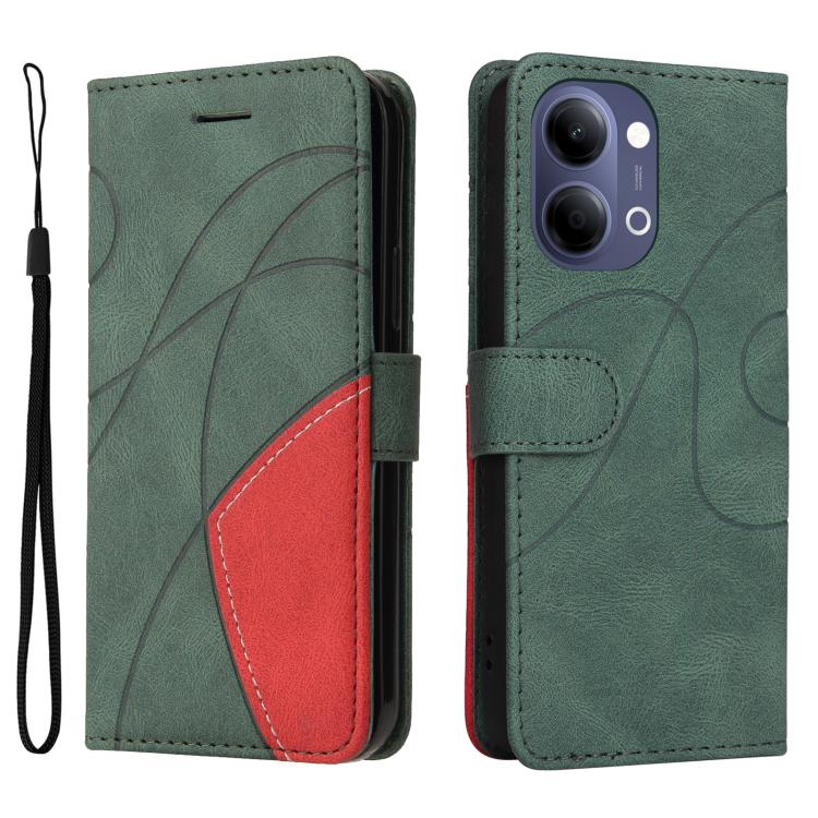 For vivo Y05 4G / Y21 5G 2026 Global Dual-color Splicing Flip Leather Phone Case
