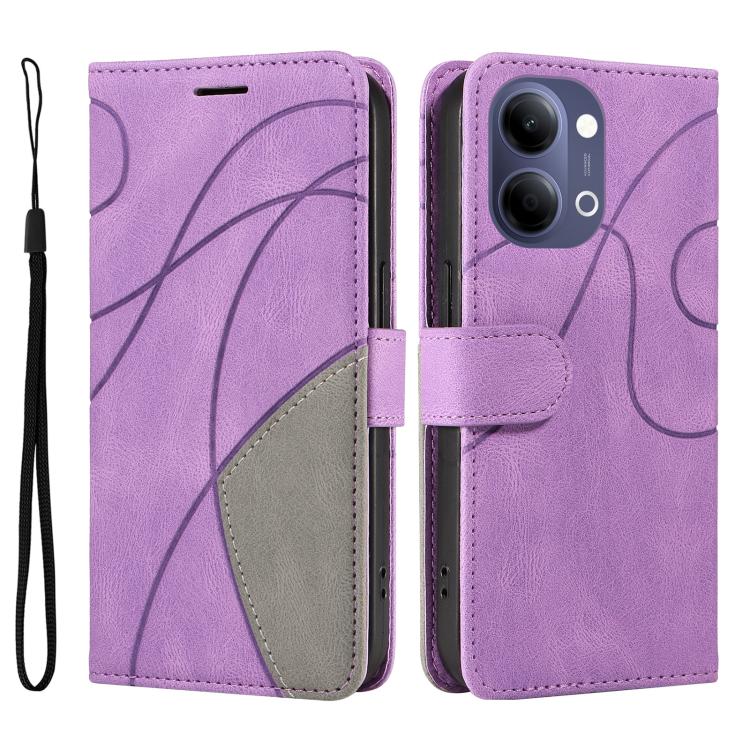 For vivo Y05 4G / Y21 5G 2026 Global Dual-color Splicing Flip Leather Phone Case