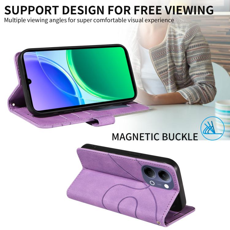 For vivo Y05 4G / Y21 5G 2026 Global Dual-color Splicing Flip Leather Phone Case