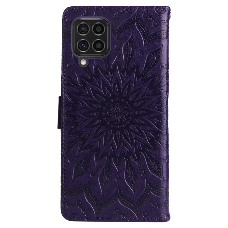 For Samsung Galaxy M62 / F62 Embossed Sunflower Pattern Flip Leather Phone Case