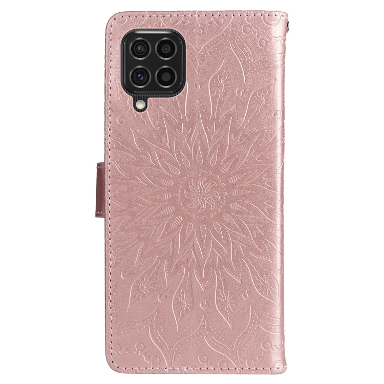 For Samsung Galaxy M62 / F62 Embossed Sunflower Pattern Flip Leather Phone Case