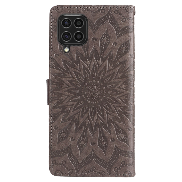 For Samsung Galaxy M62 / F62 Embossed Sunflower Pattern Flip Leather Phone Case