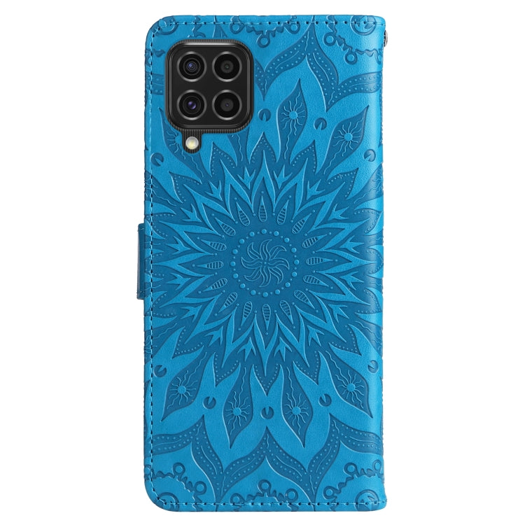 For Samsung Galaxy M62 / F62 Embossed Sunflower Pattern Flip Leather Phone Case