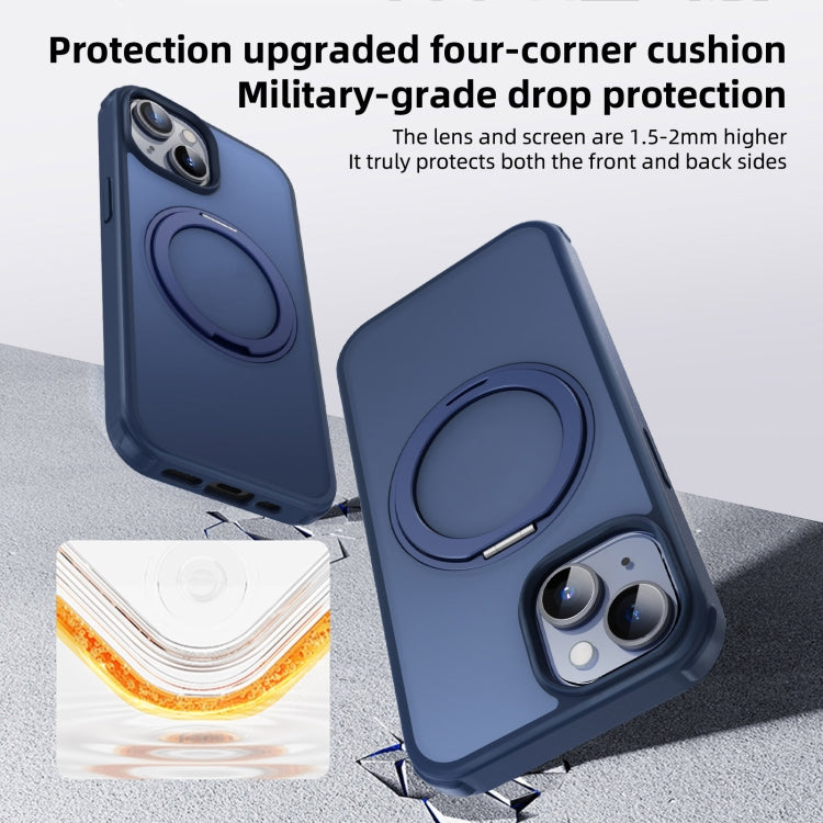 For iPhone 14 MagSafe Holder PC Hybrid TPU Phone Case