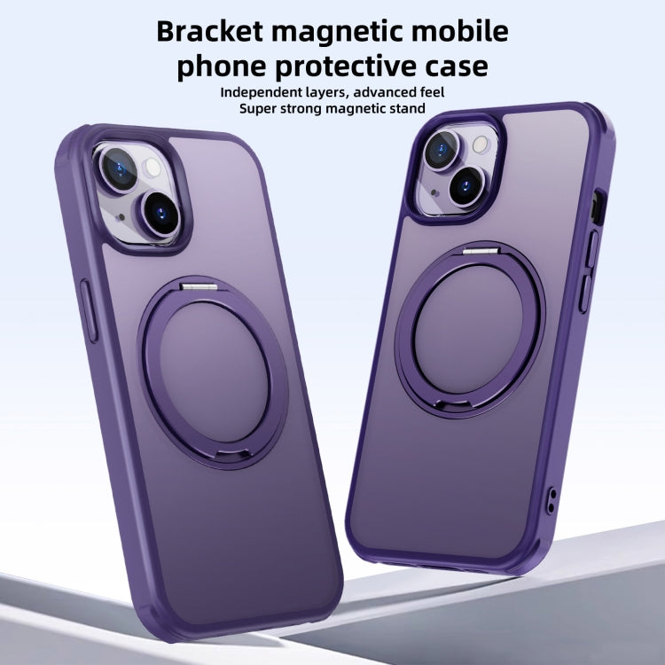 For iPhone 14 MagSafe Holder PC Hybrid TPU Phone Case