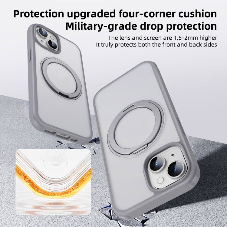 For iPhone 14 Plus MagSafe Holder PC Hybrid TPU Phone Case
