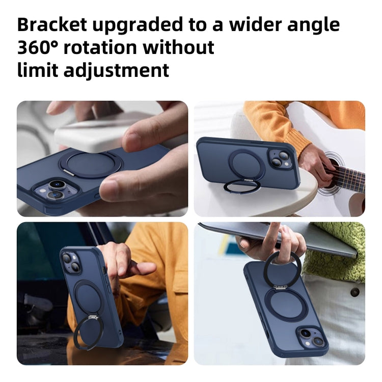 For iPhone 15 MagSafe Holder PC Hybrid TPU Phone Case