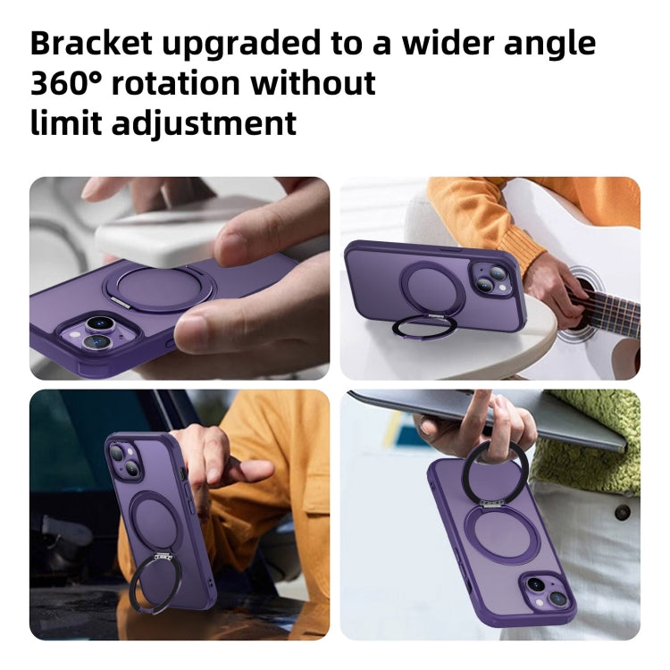 For iPhone 15 MagSafe Holder PC Hybrid TPU Phone Case