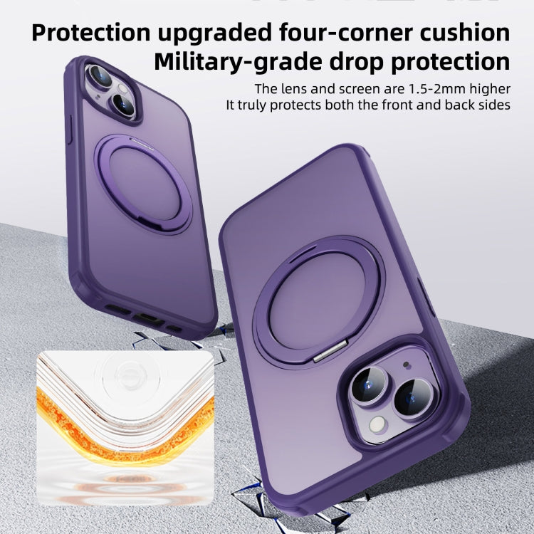 For iPhone 15 MagSafe Holder PC Hybrid TPU Phone Case
