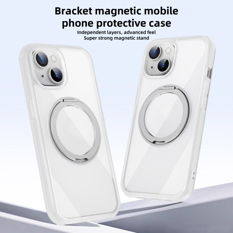 For iPhone 15 Plus MagSafe Holder PC Hybrid TPU Phone Case