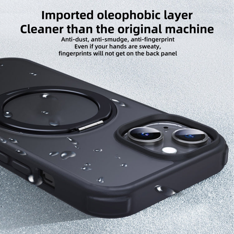 For iPhone 15 Pro MagSafe Holder PC Hybrid TPU Phone Case