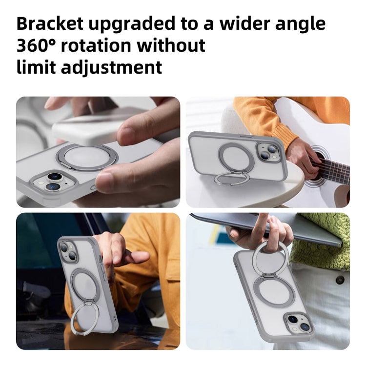 For iPhone 15 Pro MagSafe Holder PC Hybrid TPU Phone Case