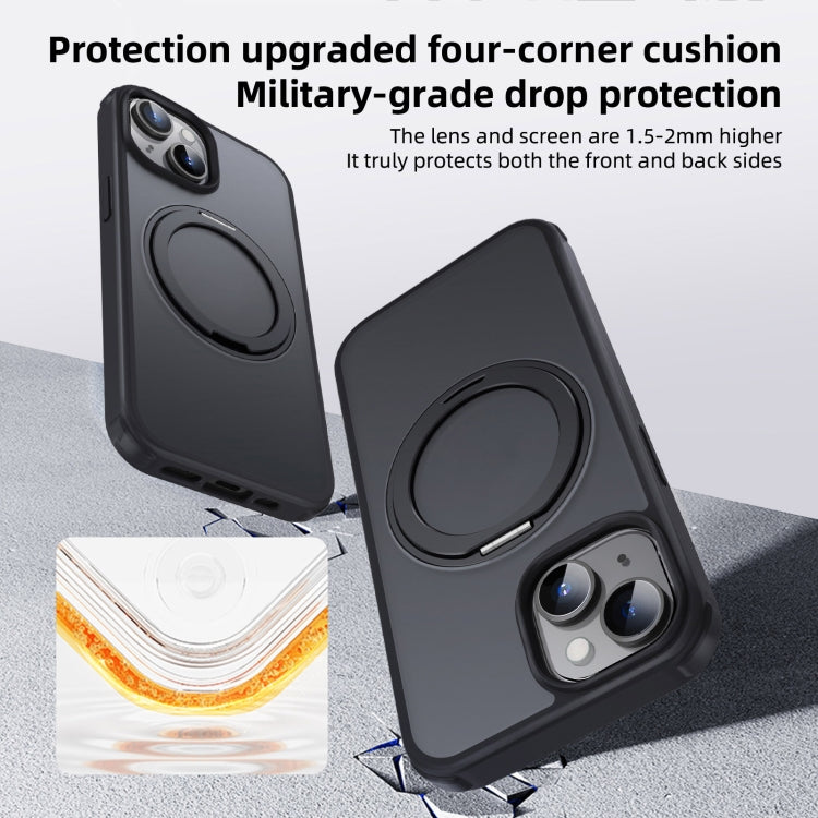 For iPhone 15 Pro Max MagSafe Holder PC Hybrid TPU Phone Case
