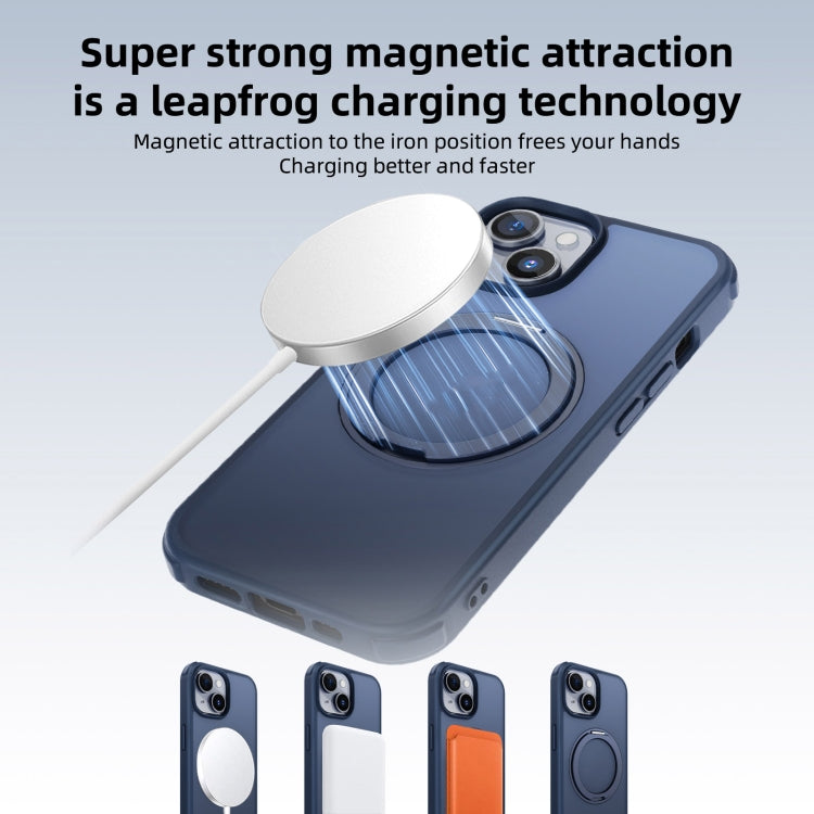 For iPhone 15 Pro Max MagSafe Holder PC Hybrid TPU Phone Case