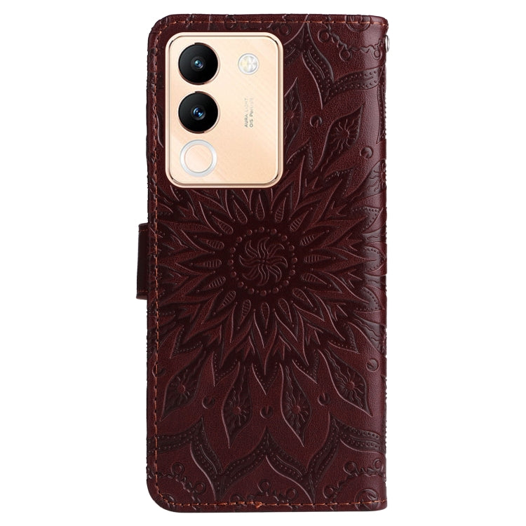 For vivo V29e Global / Y200 5G Global Embossed Sunflower Pattern Flip Leather Phone Case