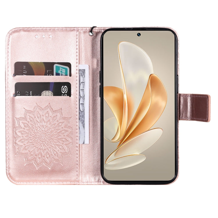 For vivo V29e Global / Y200 5G Global Embossed Sunflower Pattern Flip Leather Phone Case