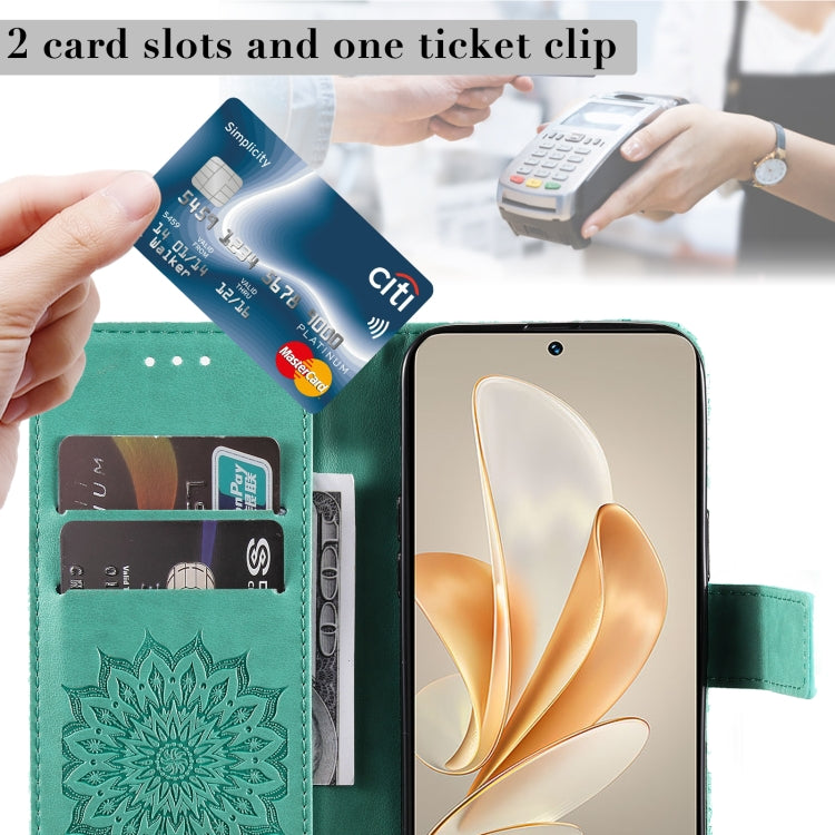 For vivo V29e Global / Y200 5G Global Embossed Sunflower Pattern Flip Leather Phone Case