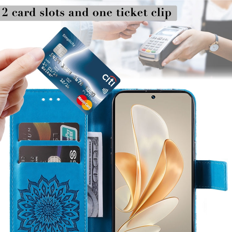 For vivo V29e Global / Y200 5G Global Embossed Sunflower Pattern Flip Leather Phone Case