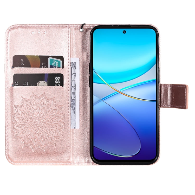 For vivo Y200e 5G Global / V30 Lite India Embossed Sunflower Pattern Flip Leather Phone Case