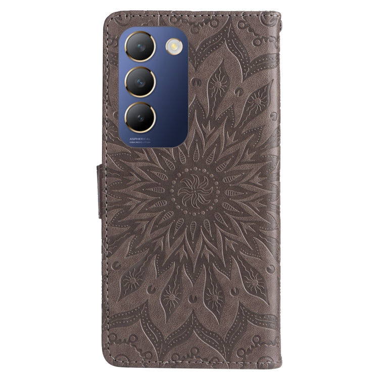 For vivo Y200e 5G Global / V30 Lite India Embossed Sunflower Pattern Flip Leather Phone Case
