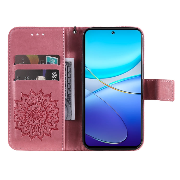 For vivo Y200e 5G Global / V30 Lite India Embossed Sunflower Pattern Flip Leather Phone Case