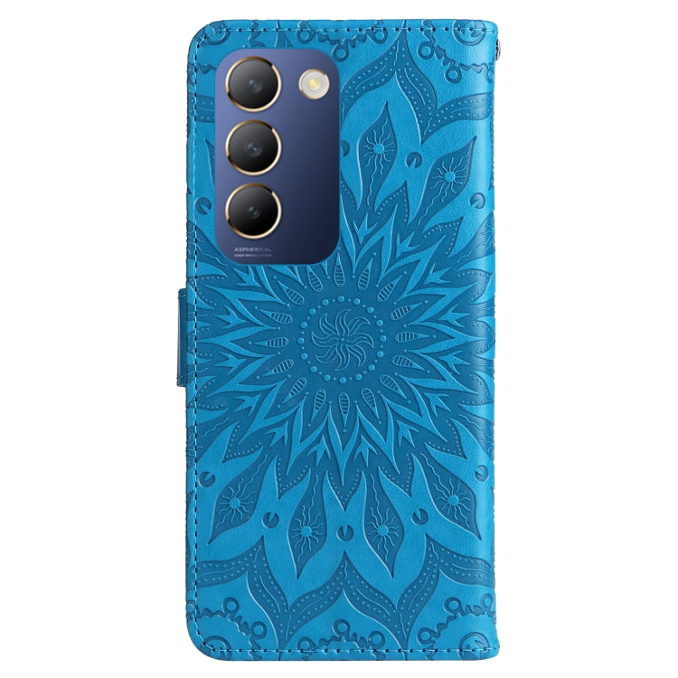 For vivo Y200e 5G Global / V30 Lite India Embossed Sunflower Pattern Flip Leather Phone Case